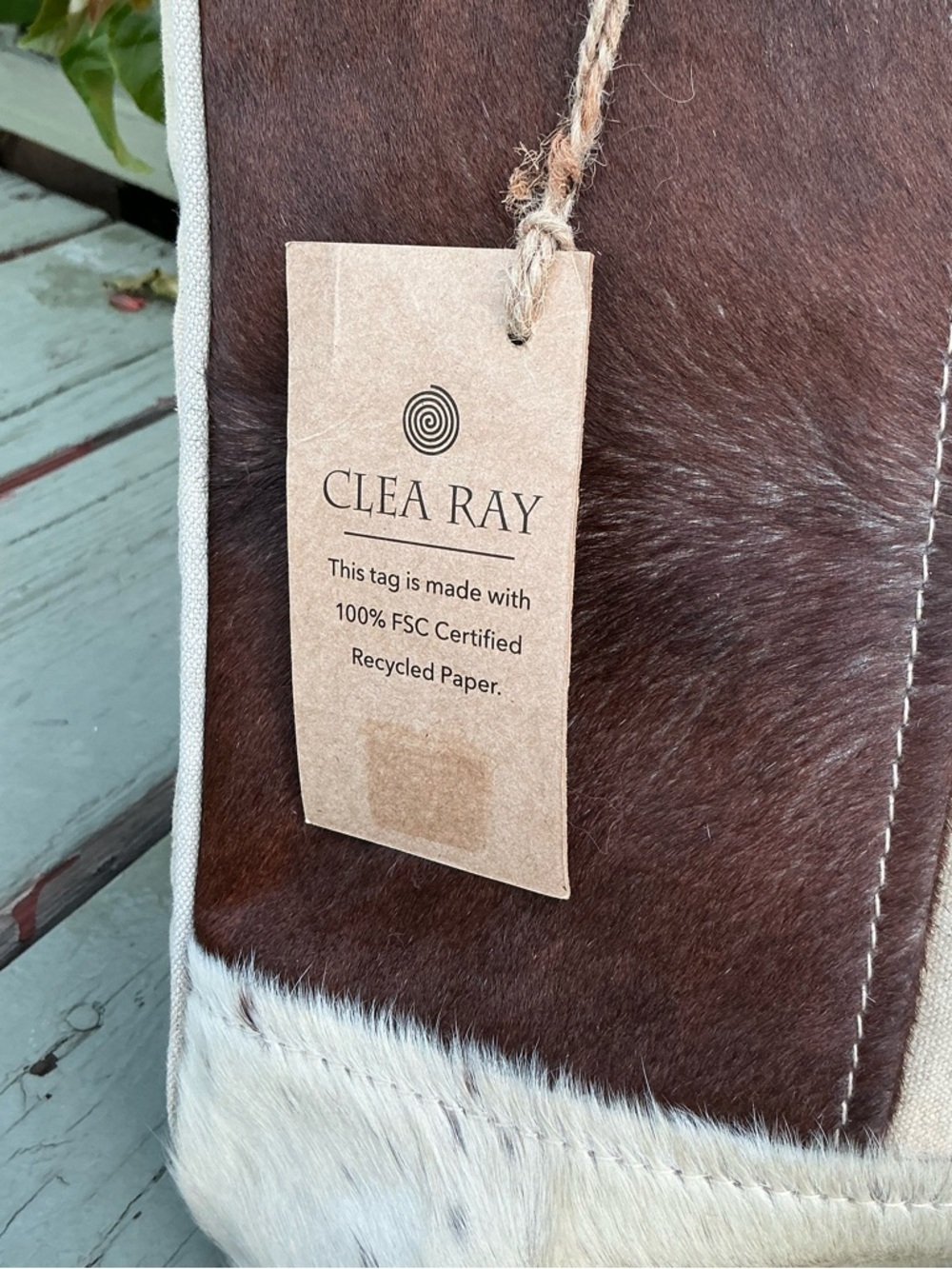Clay Ray Beige & Brown Star Canvas Country Western Rustic Tote Bag Nwt — image 5 of 8